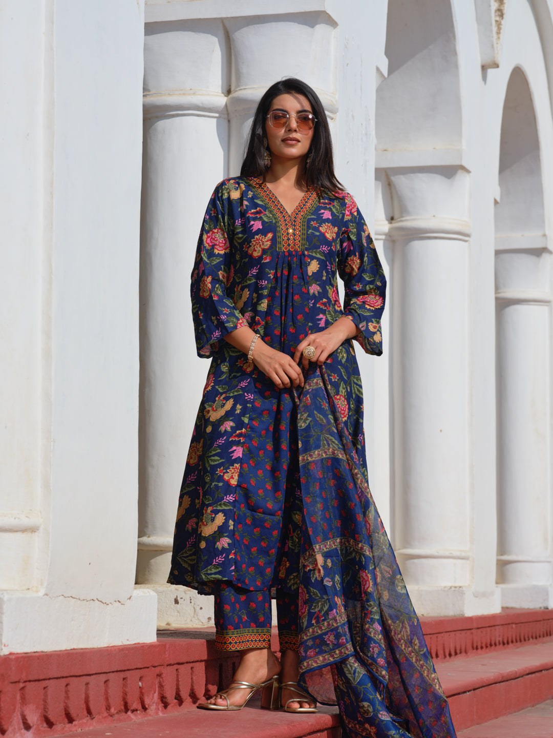 Viscose Kurta Set for Women - Blue | MLWSHKS9281BLU | DesiQlo