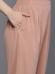 Women Floral Printed Pleated Gotta Patti Kurta with Trousers-AHKUPZ-COMBO-839