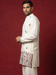 Japanese Fabric Embroidered Kurta ( 65KO 5596White )