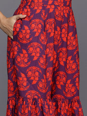 Floral Printed Pleated Kurti with Sharara-AHTUSH-COMBO-874