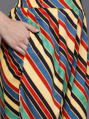 Women Striped High Slit Kurta with Palazzos-AHTUPZ-COMBO-784