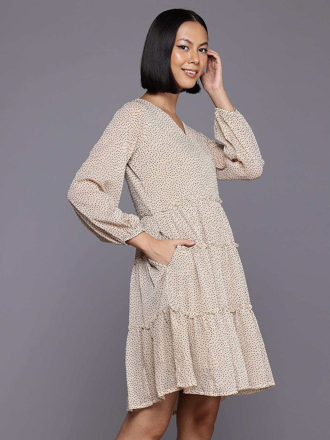 Polka Dot A-Line Dress - Western Outfits for Women | [Brand]