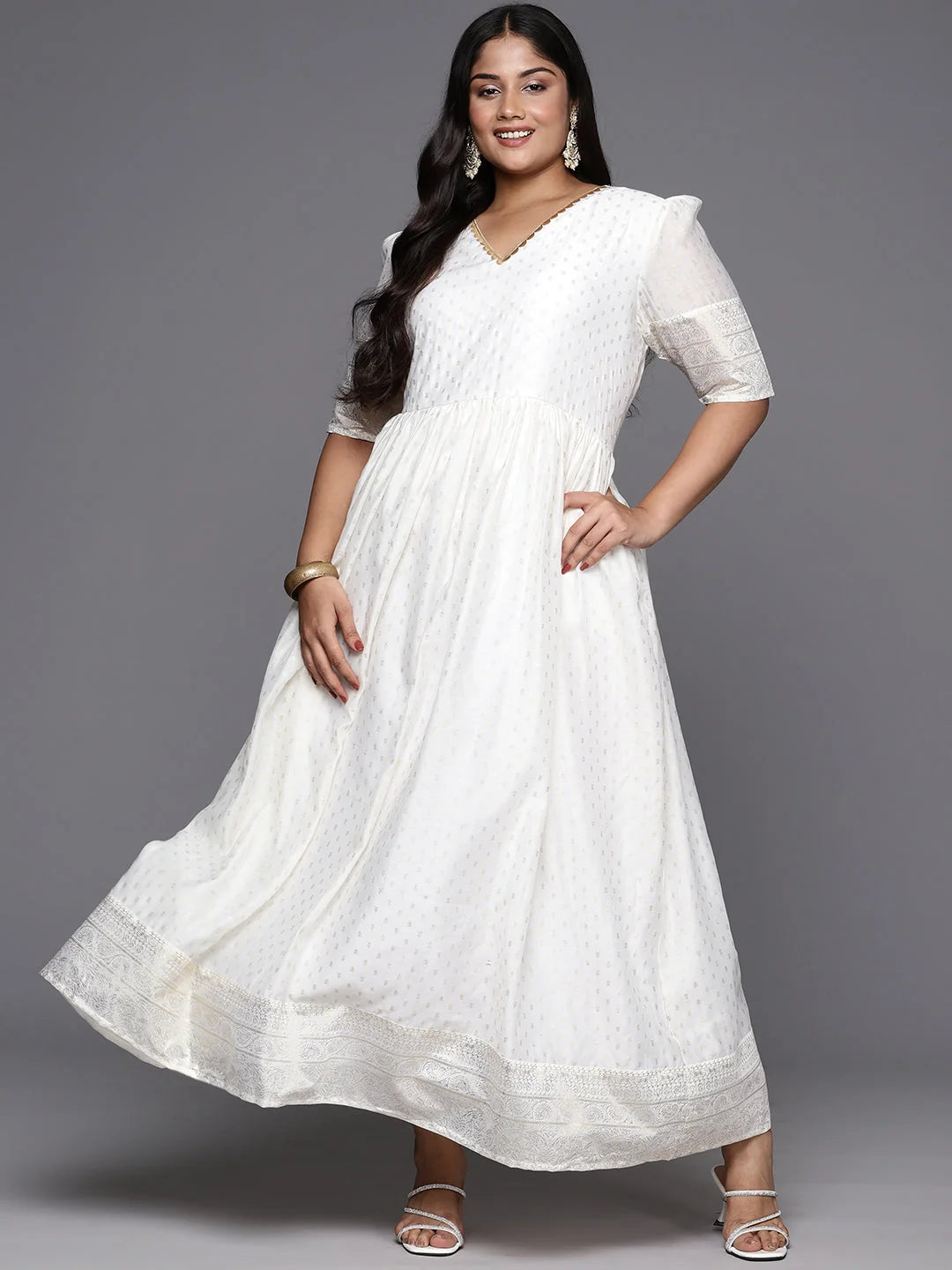 Off Whit Printed Plus Size Fit & Flare Maxi Dress-AP-AHEDCHGP-1000