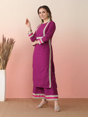 Round Neck Regular Sleeves Straight Kurta Set-AHKUPZ-COMBO-984