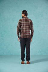 Checked Formal Shirt-SF-900Brown