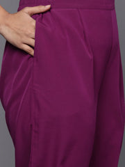 Plus Size Floral Printed High Slit Kurta with Trousers-AP-AHKUPN-Combo-838-ICH