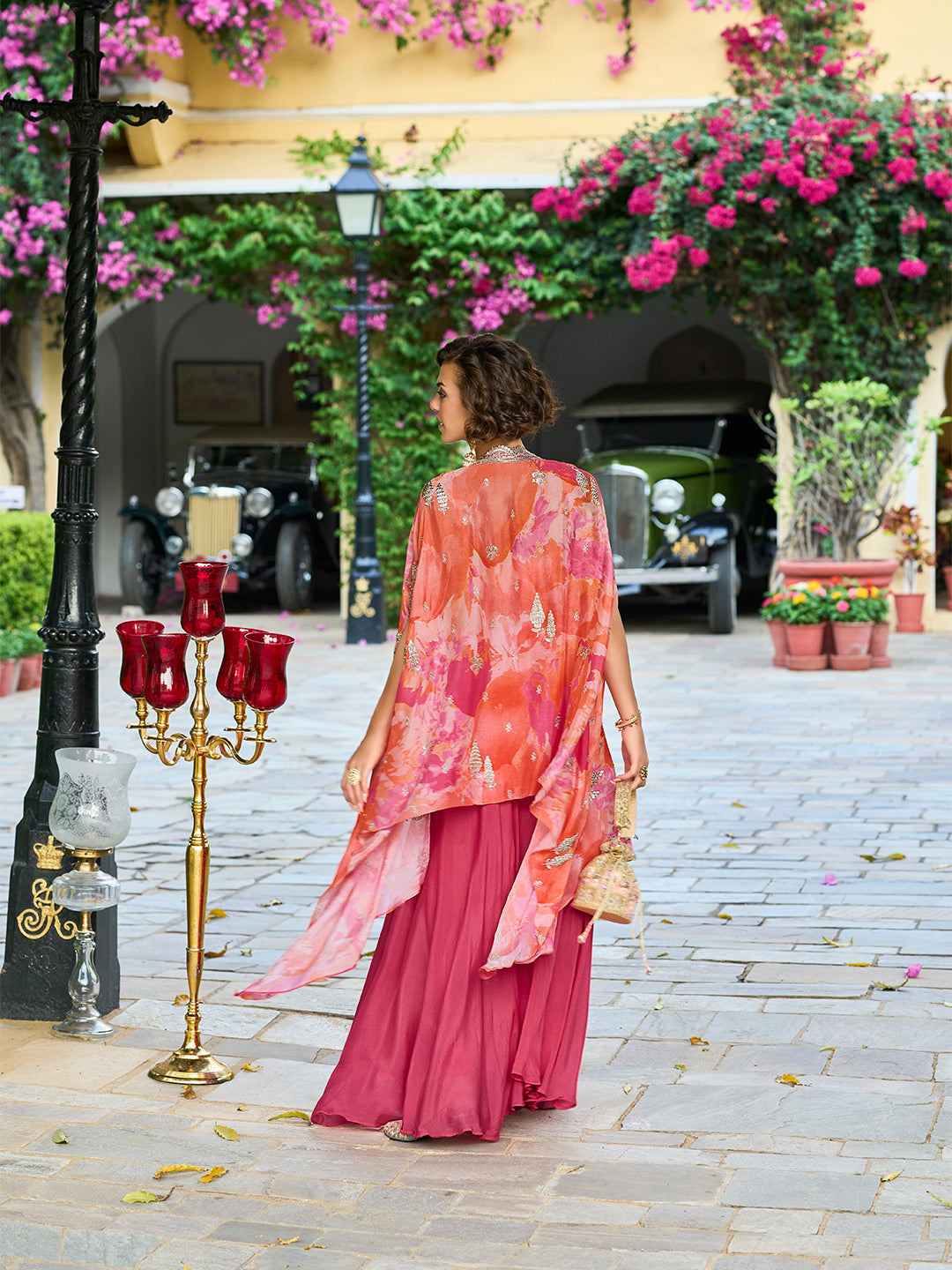 Chiffon Embroidered Sharara Set with Shrug - Pack of 3 Designs | DesiQ