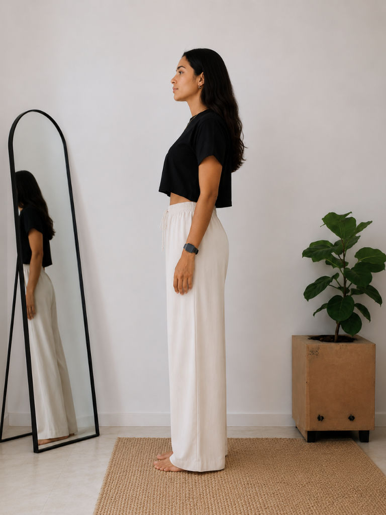 Women’s Off White Wide Leg Palazzo Pants (PTCREAMSIMBA) | DesiQlo