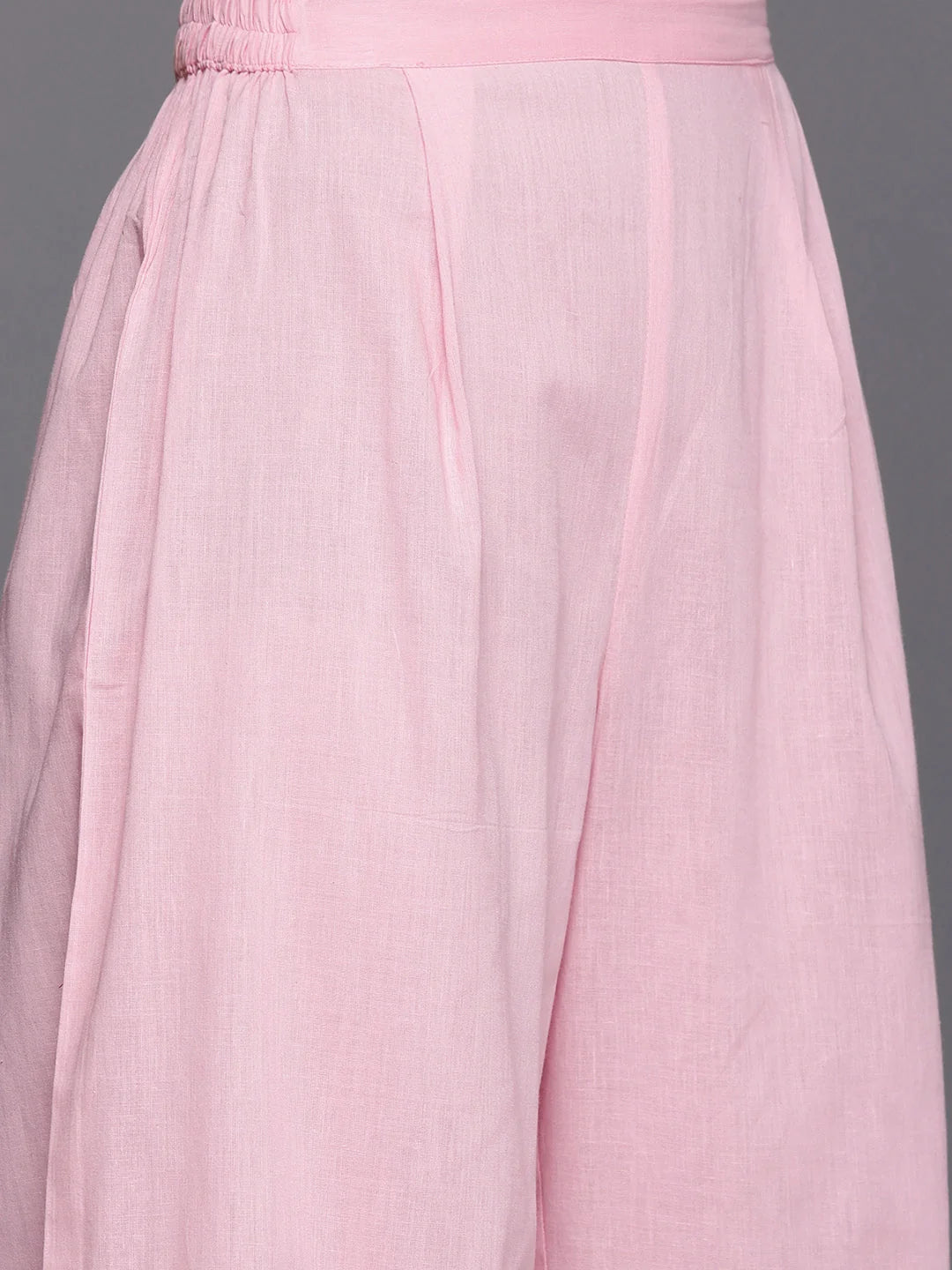 Baby Pink Cotton Kurta Palazzo Set | Kurta and Palazzo Set
