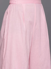 Baby Pink Pure Cotton Printed Kurta Palazzo Set-AHKUPZ-COMBO-480