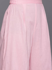 Baby Pink Pure Cotton Printed Kurta Palazzo Set-AHKUPZ-COMBO-480