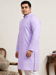 Floral Printed Kurta for Men ( KO 650Purple  )