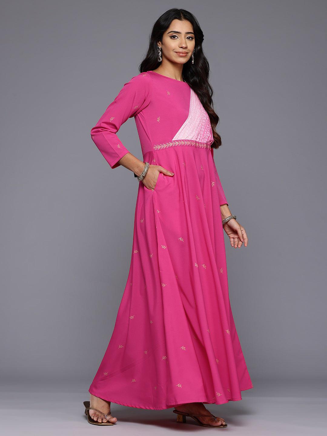 Printed Layered Maxi Gown | Shop Indian Dresses Online Now
