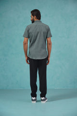 Striped Casual Shirt-SF-899Grey