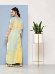 Yellow Printed Waist Tie-Ups Jumpsuit-AHJSCFDP-36-ICH