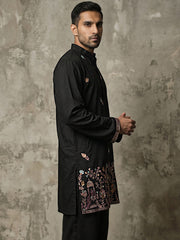 Japanese Fabric Embroidered Kurta ( 65KO 5596Black )