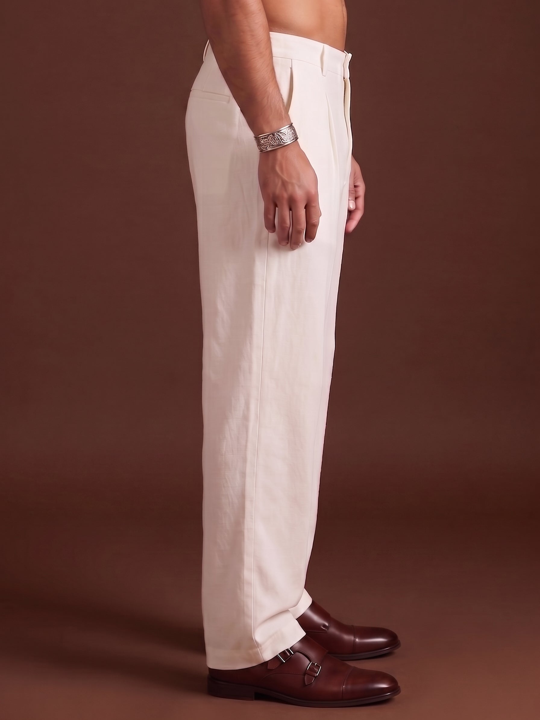 DesiQlo Men Trousers & Pants - White - JFGP_305White_30