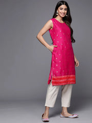 Pink Geometric Printed Kurta-AHTUCHFP-8110