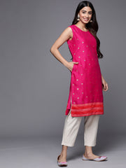 Pink Geometric Printed Kurta-AHTUCHFP-8110