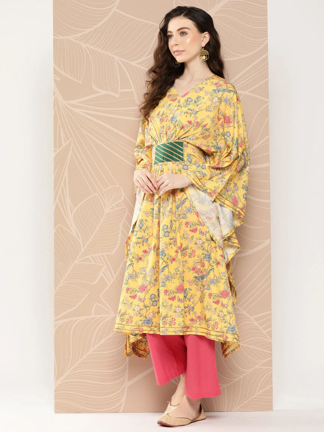 Floral Printed Kaftan Kurta - Women's Stylish Kaftans Online