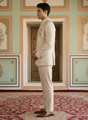 Men’s Embroidered Indo-Western Set ( 50JIND 131Cream S )