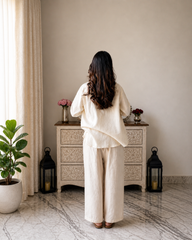 Stylum Women's White Solid Rayon Slub Co-Ord Set (CSOFFWHITESIDAN)