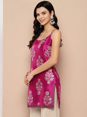 Pink & Gold Printed Shoulder Straps Tunic-AHTUPSGP-8165-ICH