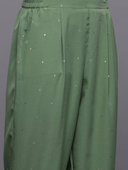 Ahalyaa Printed Angrakha Gotta Patti Kurta with Trousers & With Dupatta