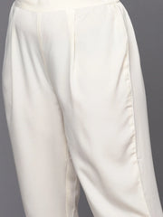 Off White Plus Size Gotta Patti Kurta with Trousers & With Printed Dupatta-AP-AHKUDUPN-COMBO-565-ICH