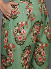 Plus Size Floral Printed Sequinned Kurta with Palazzos-AP-AHKUPN-COMBO-848