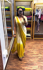 Crepe Saree for Women - Yellow | MLWSHSA8953YLW
