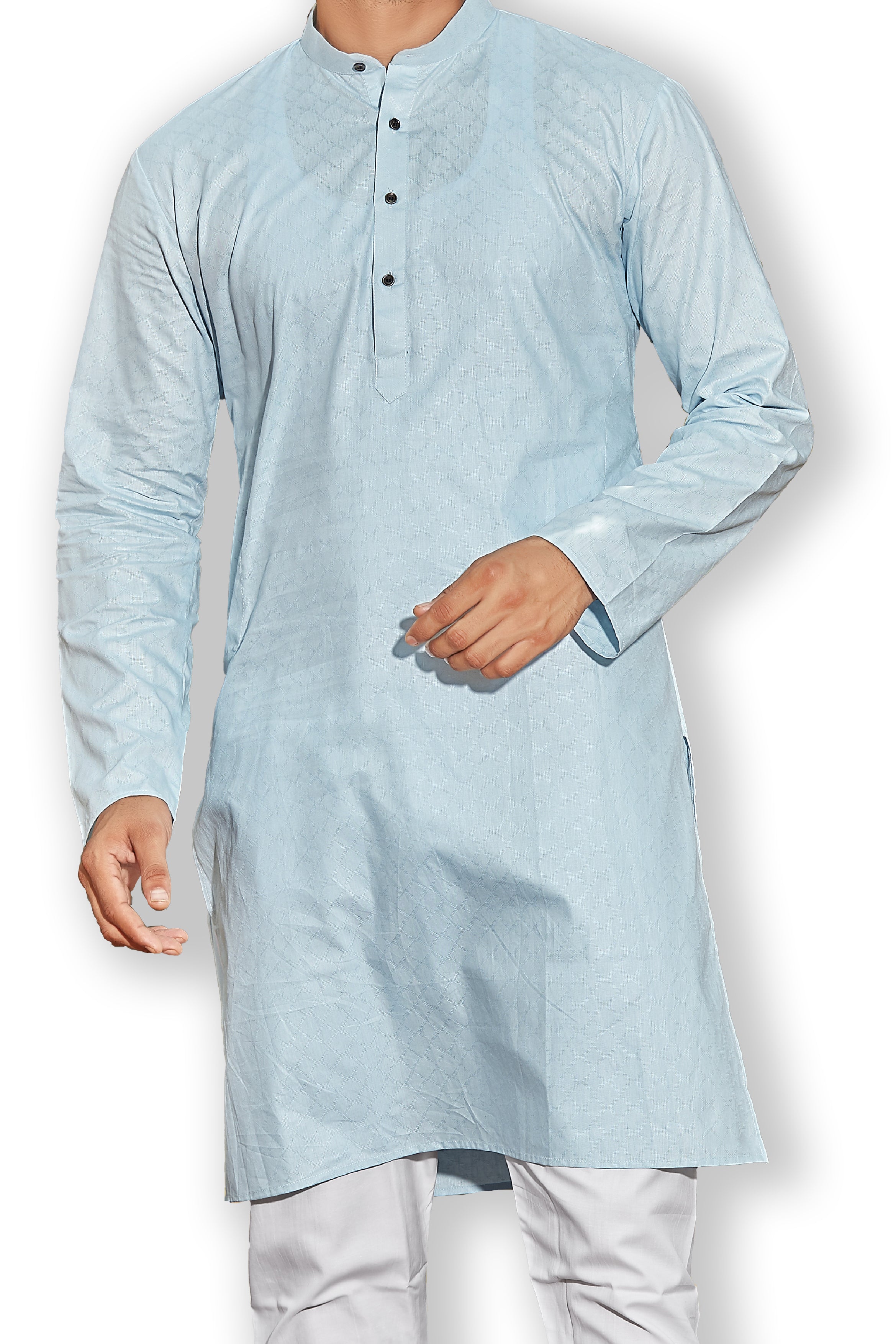 Cotton Kurta for Men - Blue | KPSSOJBLU3 | DesiQlo