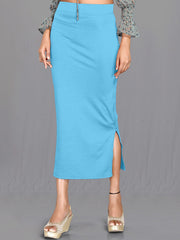Women's Turquoise Blue Cotton Lycra High Rise Saree Shapewear-41-CO-TURQUOISE BLUE