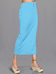 Women's Turquoise Blue Cotton Lycra High Rise Saree Shapewear-41-CO-TURQUOISE BLUE