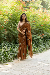 Organza Saree for Women - Brown | MLWSHSA8957BRN