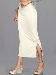 Women's Cream Cotton Lycra High Rise Saree Shapewear-42-CO-CREAM