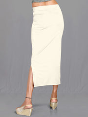 Women's Cream Cotton Lycra High Rise Saree Shapewear-42-CO-CREAM