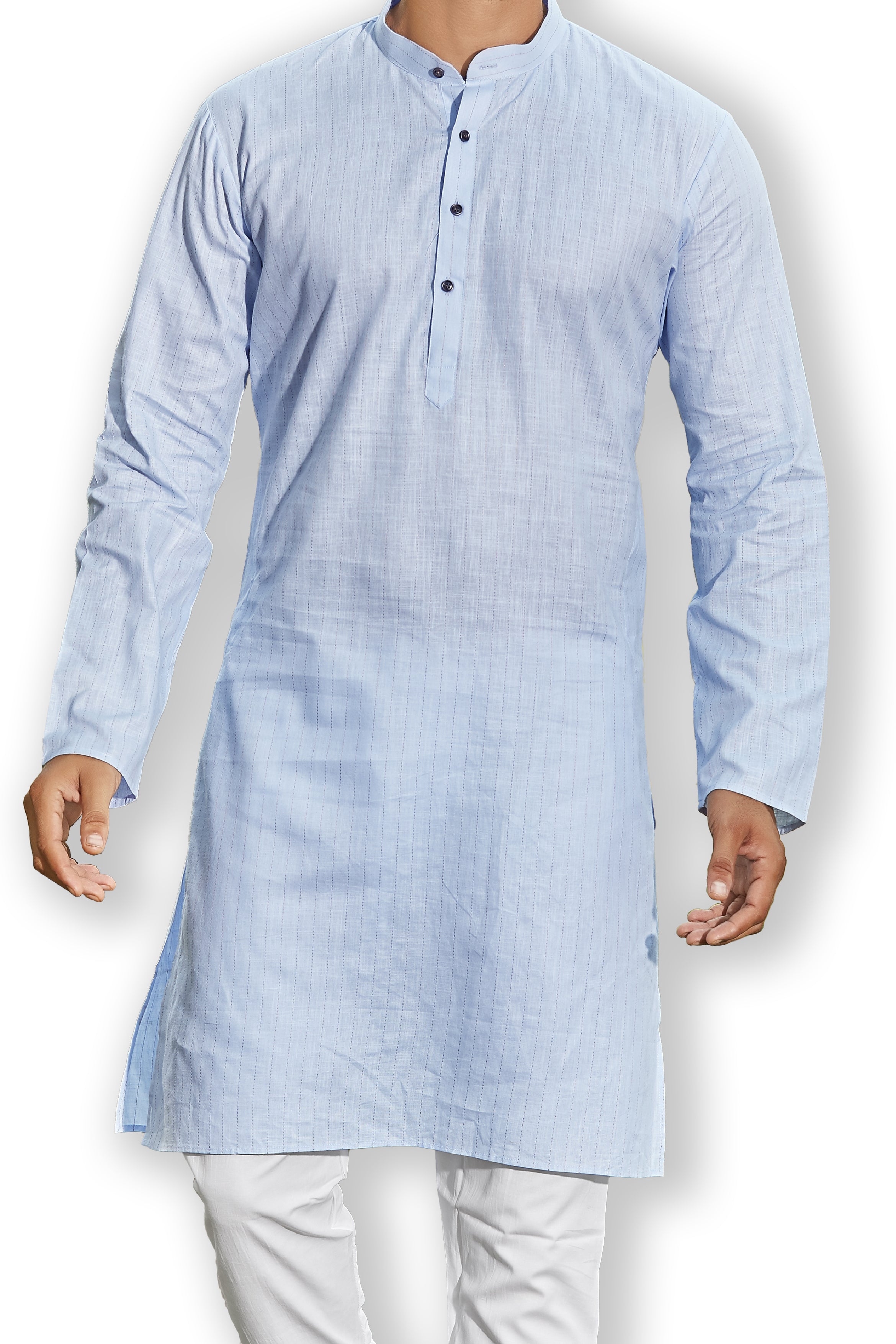 Cotton Kurta for Men - Blue | KPUCCLBU38 | DesiQlo