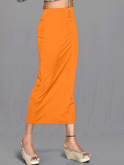 Women's Orange Cotton Lycra High Rise Saree Shapewear-43-CO-ORANGE