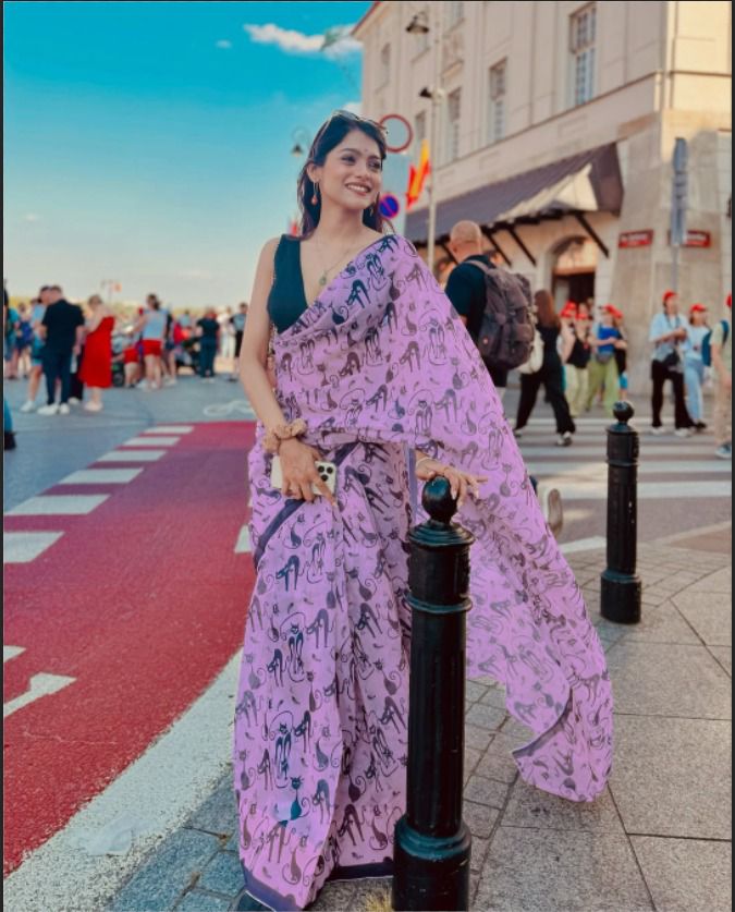 Linen Saree for Women - Lilac | MLWSHSA8969LVR | DesiQlo