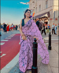 Linen Saree for Women - Lilac | MLWSHSA8969LVR