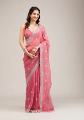 Chiffon Saree for Women - Pink | MLWSHSA8981PNK