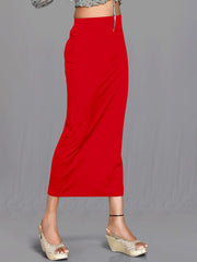 Women's Red Cotton Lycra High Rise Saree Shapewear-44-CO-RED
