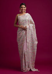 Silk Blend Saree for Women - Pink | MLWSHSA8983PNK