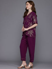 Floral Printed Tunic & Trousers Co-ords-AHTUPN-COMBO-908