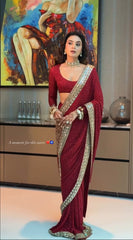 Georgette Saree for Women - Maroon | MLWSHSA8988MRN