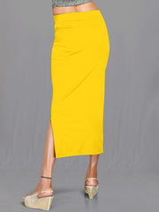 Women's Yellow Cotton Lycra High Rise Saree Shapewear-46-CO-YELLOW