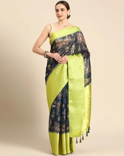Floral Polyester Saree - Modern Indian Sari Style