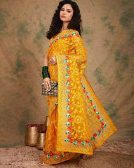 Womens Fashion Ethnic Yellow Color Sarees-MLSHWSA1120YLW0ONE