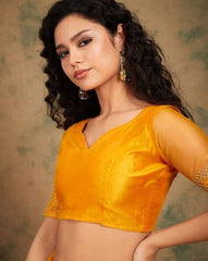 Womens Fashion Ethnic Yellow Color Sarees-MLSHWSA1120YLW0ONE